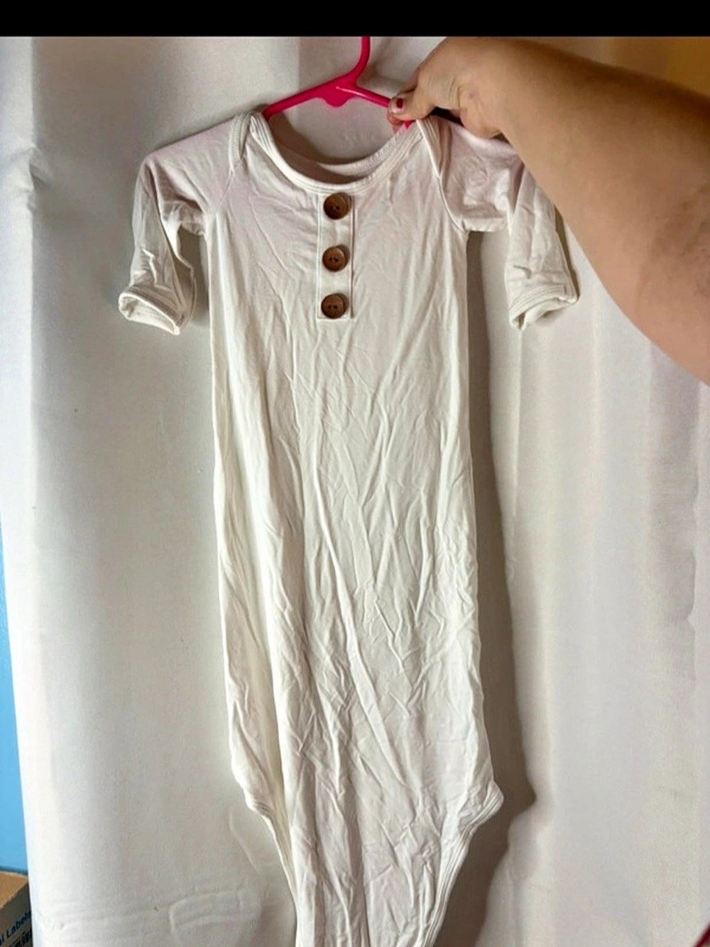 Caden Lane Bamboo Knotted Sleep Gown White Baby 0-3M